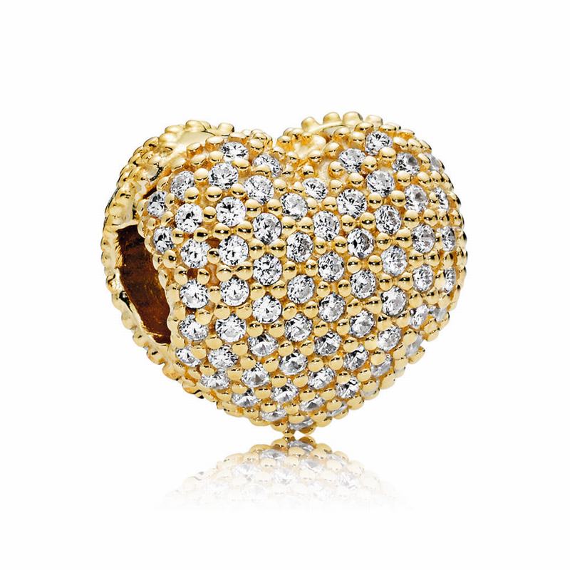 Pandora Australia Shine™ Pave Open My Heart Clip Charm - 18ct Gold Plated | QAVCSJ917